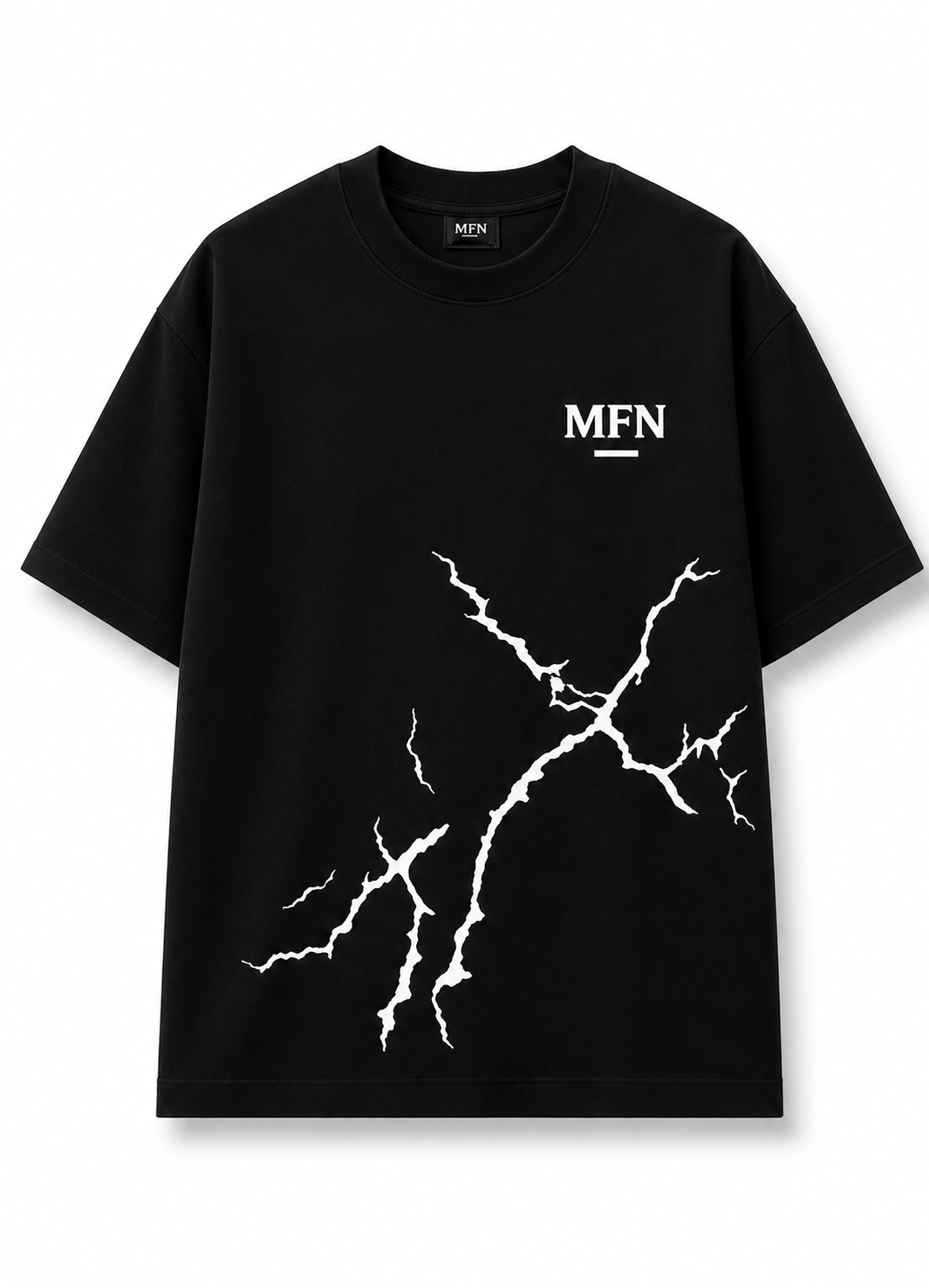 MFN Premium Oversized Heavyweight Tee Puff print -  BLACK
