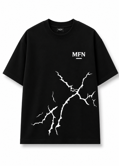 MFN Premium Oversized Heavyweight Tee Puff print -  BLACK
