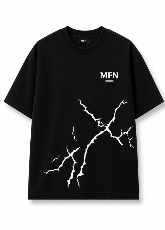 MFN Premium Oversized Heavyweight Tee Puff print -  BLACK