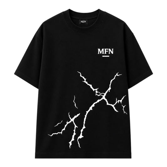 MFN Premium Oversized Heavyweight Tee Puff print -  BLACK